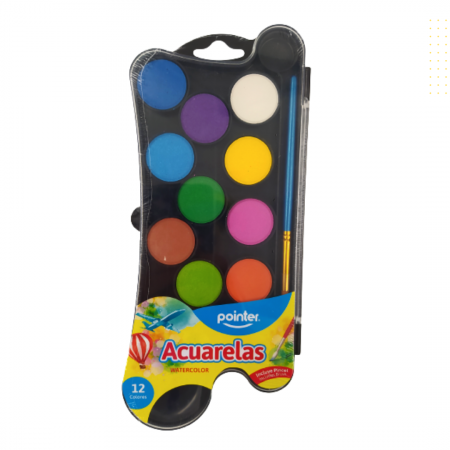 Acuarela-Pointer-12 Colores-Estuche Plastico-Con Pincel-1 Unidad - Arimany